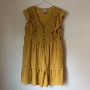 Golden sunflower boho summer dress.